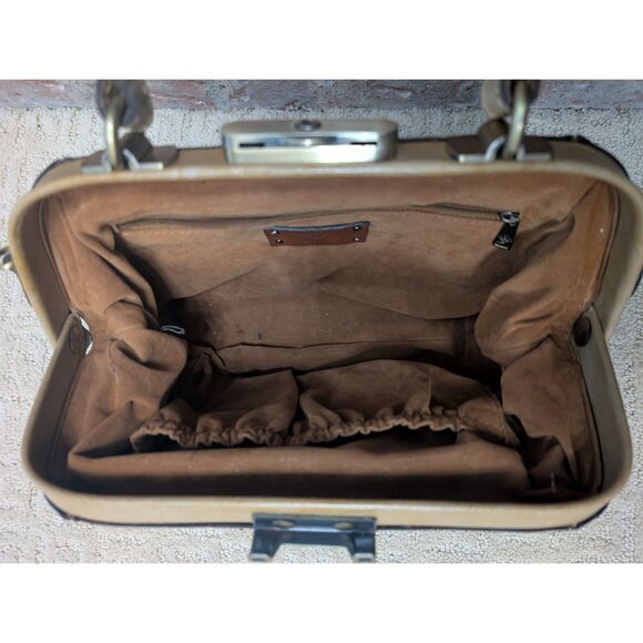 Patricia Nash Purse Gracchi Frame Tooled Light Brown Tan Leather Satchel Handbag - Picture 7 of 14